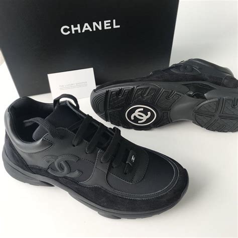 chanel runners all black|chanel trainers women black.